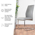 2x Lorenzo Grey Faux Leather Dining Chairs