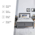 Azure Grey Solid Pine Single Bed Frame + Windsor Mattress