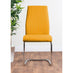 Enna Black Glass Extending Dining Table and 6 Mustard Lorenzo Chairs