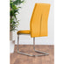 Atlanta Modern Rectangle Chrome Metal High Gloss White Dining Table And 6 Mustard Lorenzo Chairs Set