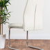 Leonardo Glass And Chrome Metal Dining Table And 4 White Lorenzo Dining Chairs