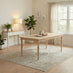 Aalto Whitewashed Wood Dining Table 6 Beige Belgravia Chairs