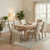 Aalto Whitewashed Wood Dining Table 6 Beige Belgravia Chairs