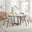 Adley Round Grey Concrete Effect Dining Table 4 Beige Delos Chairs