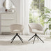 Adley Round Grey Concrete Effect Dining Table 4 Cream Anika Swivel Chairs