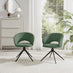 2x Anika Green Fabric Swivel Dining Chairs