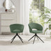 Adley Round Grey Concrete Effect Dining Table 4 Green Anika Swivel Chairs