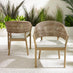 Tari & Asa Wood 4 Seat Round Table Garden Dining Set