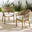 2x Asa Wood, Wicker & Cream Garden Dining Chairs