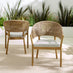 Lanai & Asa Beige Rattan & Cream 4 Seat Round Table Garden Dining Set