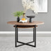Adley Round Wood and Black Metal Storage 4 Seater Dining Table