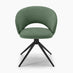 Adley Round Grey Concrete Effect Dining Table 4 Green Anika Swivel Chairs