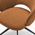 2x Anika Terracotta Orange Fabric Swivel Dining Chairs