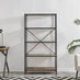 Ashton Wood and Black Metal Tall Shelves