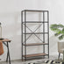 Ashton Wood and Black Metal Tall Shelves