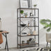 Ashton Wood and Black Metal Tall Shelves