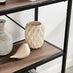 Ashton Wood and Black Metal Tall Shelves