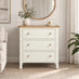 Belle Solid Oak Wood & Cream 3 Drawer Chest of Drawers