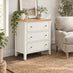 Belle Solid Oak Wood & Cream 3 Drawer Chest of Drawers