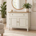 Belle Solid Oak Wood & Cream 2 Door 1 Drawer Sideboard