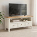 Belle Solid Oak Wood & Cream 3 Drawer Large TV Stand