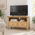 Belle Solid Oak Wood 2 Drawer TV Stand