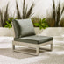 2x Brisa Limewash Wood and Grey Garden Chairs Set