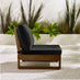 2x Brisa Walnut Wood and Black Garden Chairs Set