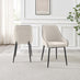 Novara Black Top Dining Table & 6 Beaumont Cream Fabric Chairs