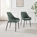 2x Beaumont Green Fabric Dining Chairs