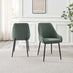 Lulworth Walnut Effect Wood Dining Table 6 Green Beaumont Chairs