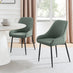 Lulworth Walnut Effect Wood Dining Table 6 Green Beaumont Chairs