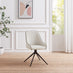 Penrose Black Round Dining Table & 4 Cream Beaumont Fabric Swivel Chairs