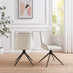 Penrose Black Round Dining Table & 4 Cream Beaumont Fabric Swivel Chairs