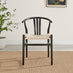 Penrose Black Wooden Round Dining Table & 4 Black Caia Dining Chairs
