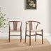 Penrose Walnut and Marble Effect Round Dining Table & 4 Walnut Caia Dining Chairs