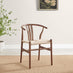 Penrose Walnut and Marble Effect Round Dining Table & 4 Walnut Caia Dining Chairs