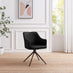 Penrose Black Round Dining Table & 4 Black Calla Faux Leather Swivel Chairs