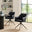2x Calla Black Faux Leather Swivel Dining Chairs