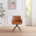 2x Calla Tan Faux Leather Swivel Dining Chairs