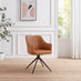 2x Calla Tan Faux Leather Swivel Dining Chairs