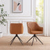 Penrose Black Round Dining Table & 4 Tan Calla Faux Leather Swivel Chairs