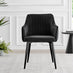 Novara Grey Concrete Effect Black Leg 120cm Round Dining Table & 6 Black Calla Black Leg Chairs