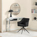 Calla Black Velvet Swivel Office Chair