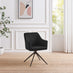 Penrose Black Round Dining Table & 4 Black Calla Velvet Swivel Chairs