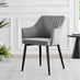 Imperia High Gloss Grey Dining Table & 6 Grey Calla Black Leg Chairs