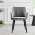 Novara Grey Concrete Effect Black Leg Round Dining Table & 4 Grey Calla Black Leg Chairs