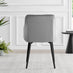 2x Calla Grey Velvet Dining Chairs with Black Legs