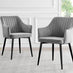 Carson White Marble Effect Square Dining Table & 2 Grey Calla Black Leg Chairs