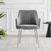 Novara White High Gloss 120cm Round Dining Table & 4 Grey Calla Silver Leg Chairs